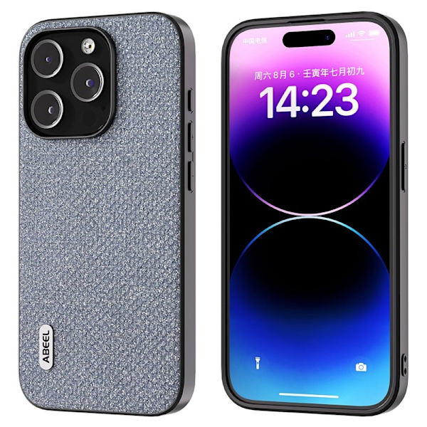 ABEEL Mobilskal till iPhone 14 Pro Max Shockproof PU Läder Grå
