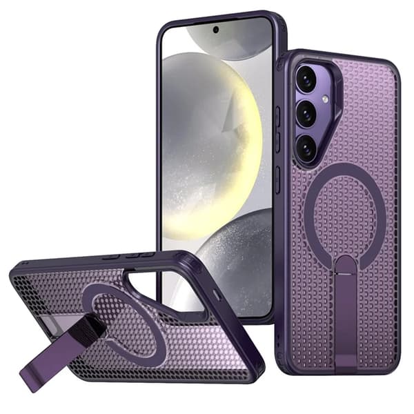 Mobilskal till Galaxy S25 FE Magsafe Grid Texture Lila