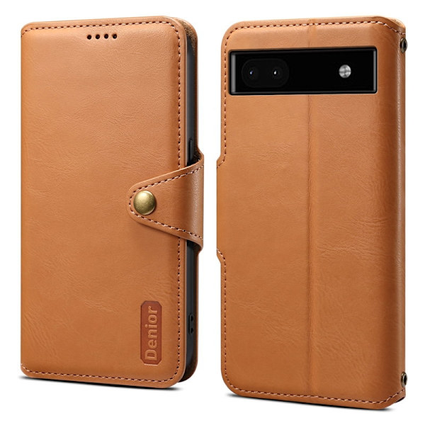 DENIOR Google Pixel 6a Plånboksfodral Konstläder Khaki