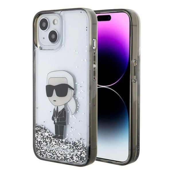Karl Lagerfeld iPhone 15 mobiltaske Liquid Glitter Ikonik