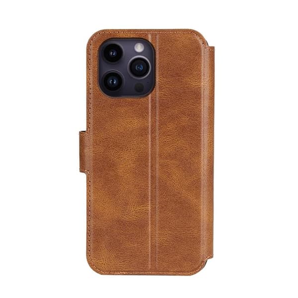 BOOM iPhone 14 Pro Plånboksfodral Calfskin - Brun Brun