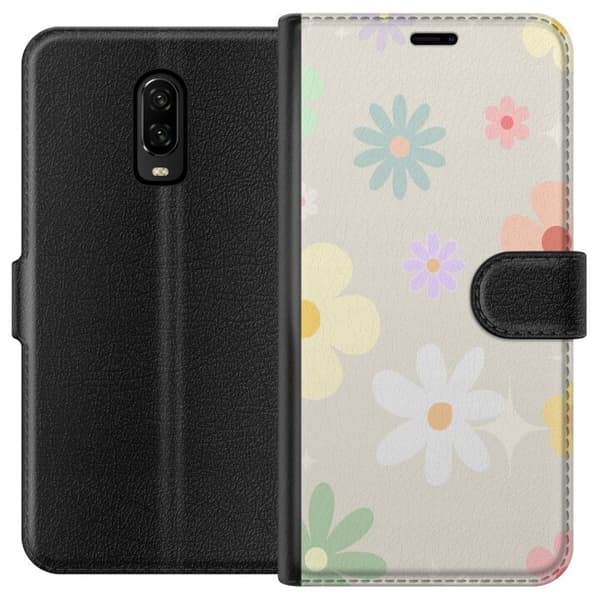 Plånboksfodral till OnePlus 6T med fejdande blommor