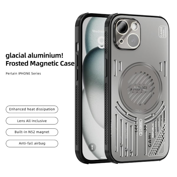 ABEEL Mobilskal till iPhone 13 Aluminium + PC + TPU - Grå