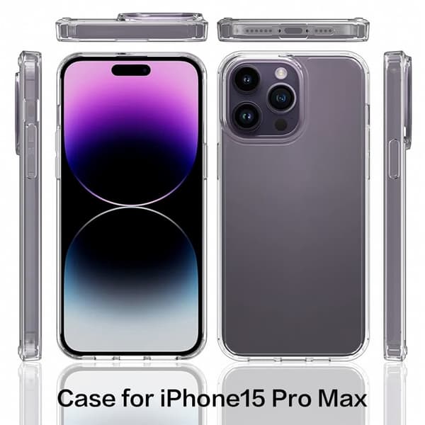 BOOM iPhone 15 Pro Max/15 Ultra Mobilskal Akryl TPU - Gennemsigtig Transparent