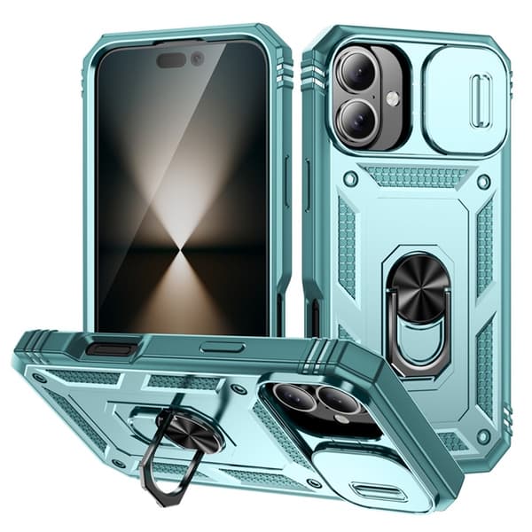 Mobilskal till iPhone 17 Slide Camshield Kickstand - Grön Grön