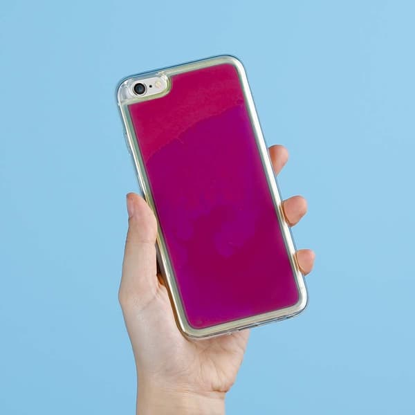 Liquid Neon Sand cover til iPhone 6/6s Plus - Violet Lila