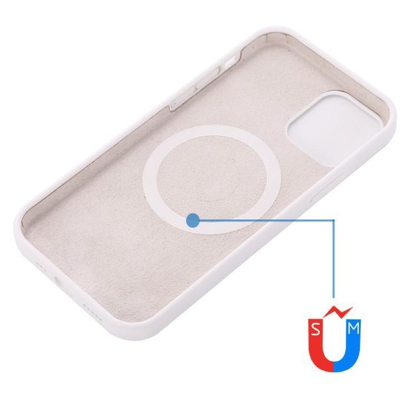 Flydende Silikone MagSafe Magnetic Case iPhone 12 Pro Max - Vit