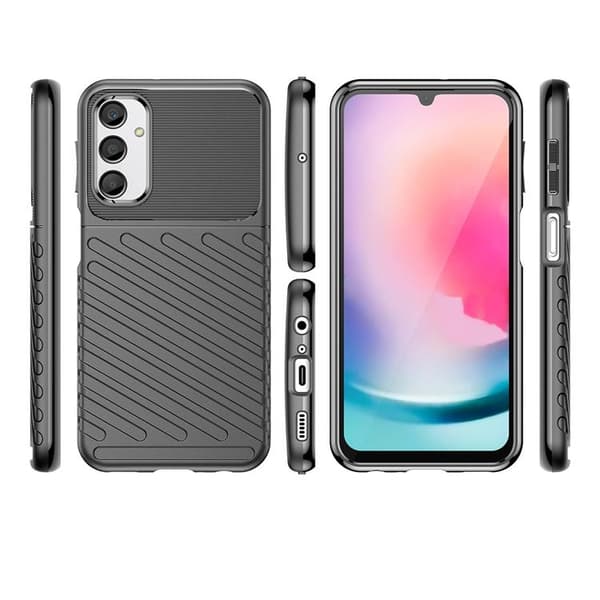 Mobilskal till Galaxy A24 4G Thunder Armor Silikon - Svart Svart