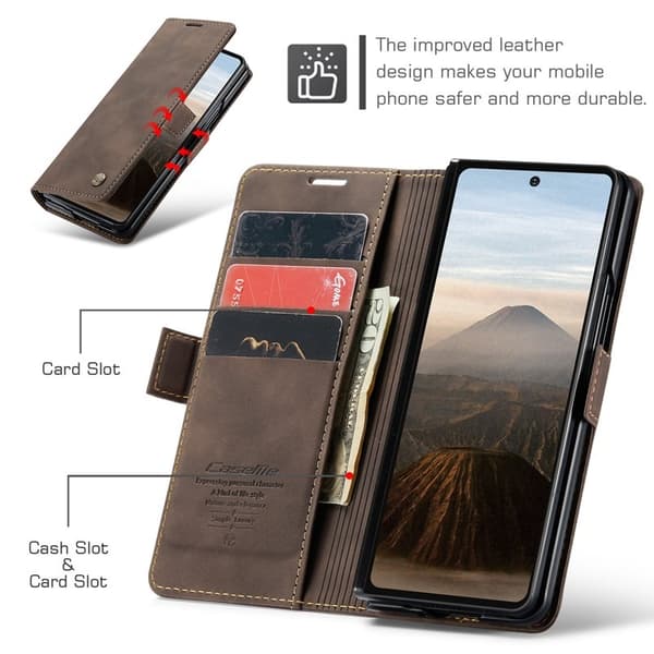 CASEME 013 Plånboksfodral för Samsung Galaxy Z Fold7 5G - Kaffe