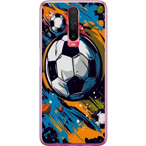 Telefontaske til Xiaomi Redmi K30 med fodbolde