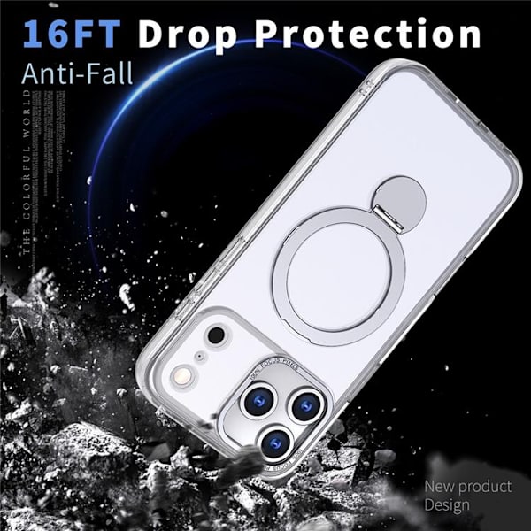 Mobilskal till iPhone 17 Pro Max MagSafe Rotating Kickstand Transparent