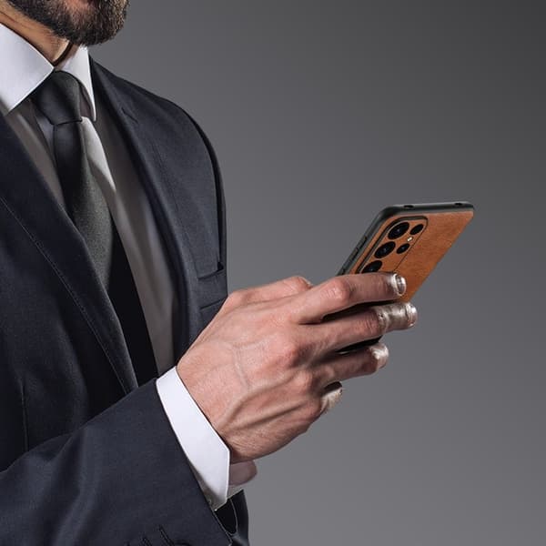 SULADA Magnetic Series Mobilskal till Galaxy S24+ Läder - Brun