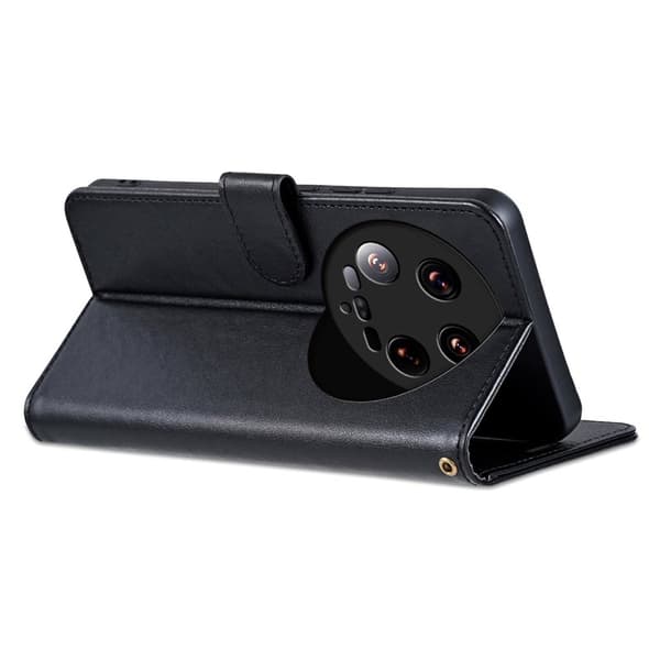 AZNS Xiaomi 14 Ultra Plånboksfodral Ställ Stötsäker Konstläder - Svart