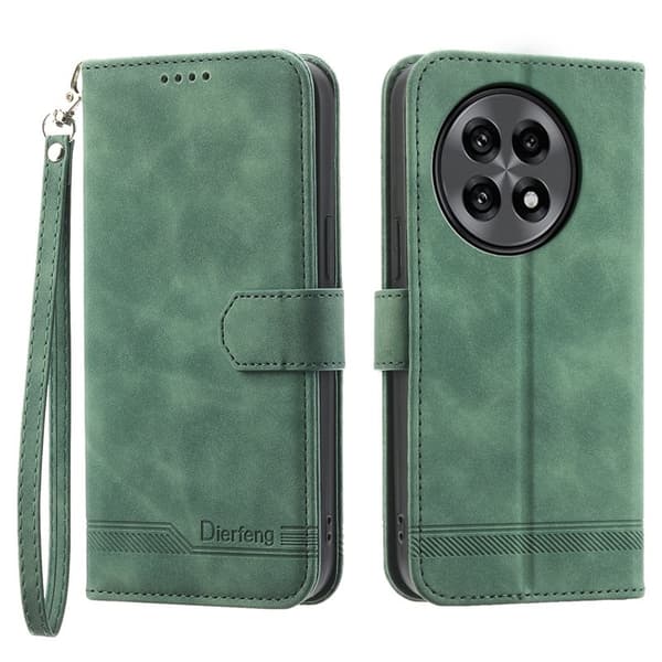 DIERFENG DF-03 Plånboksfodral för OnePlus 13R 5G Konstläder - Grön