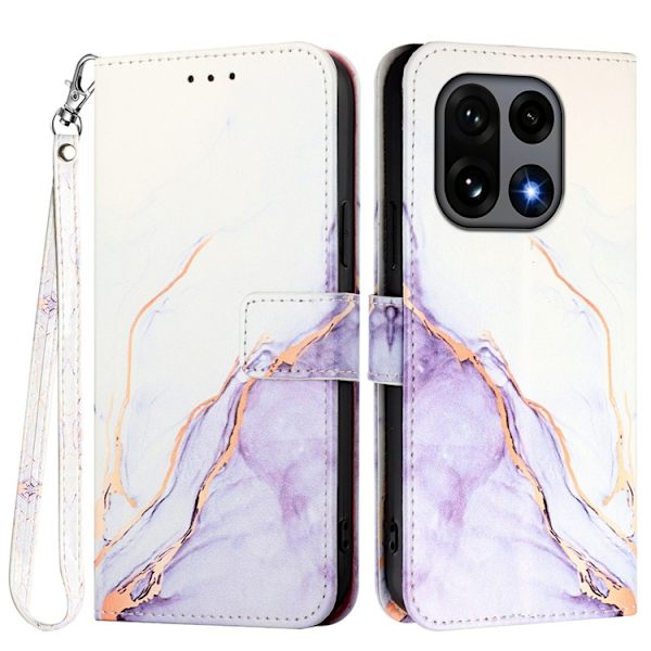 OnePlus 15 Plånboksfodral Marble Pattern Konstläder Lila