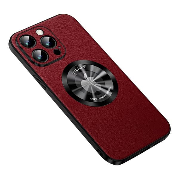 SULADA Mobilskal till iPhone 15 Pro PU Läder Coated TPU Röd