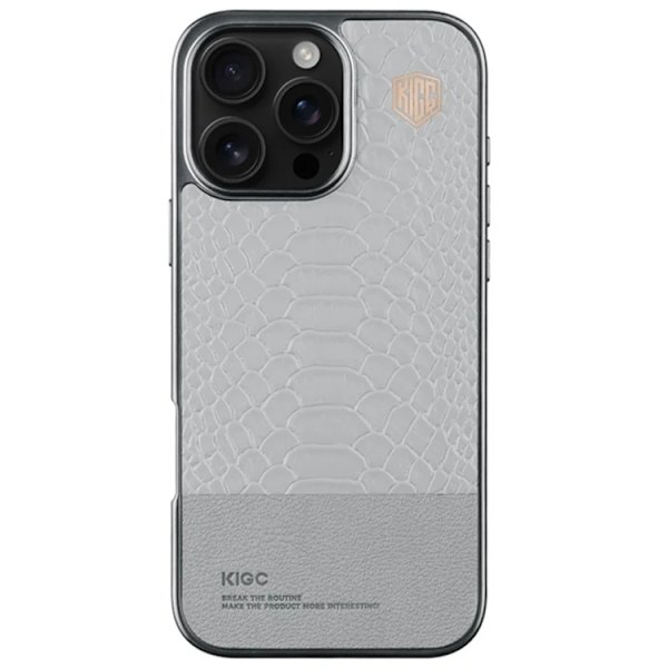 KIGC Mobilskal till iPhone 16 Pro Crocodile Texture - Grå Grå