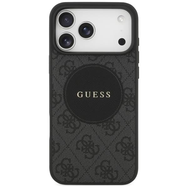 Guess telefontaske til iPhone 17 Pro Max MagSafe 4G Circle Classic Logo - Sort Svart