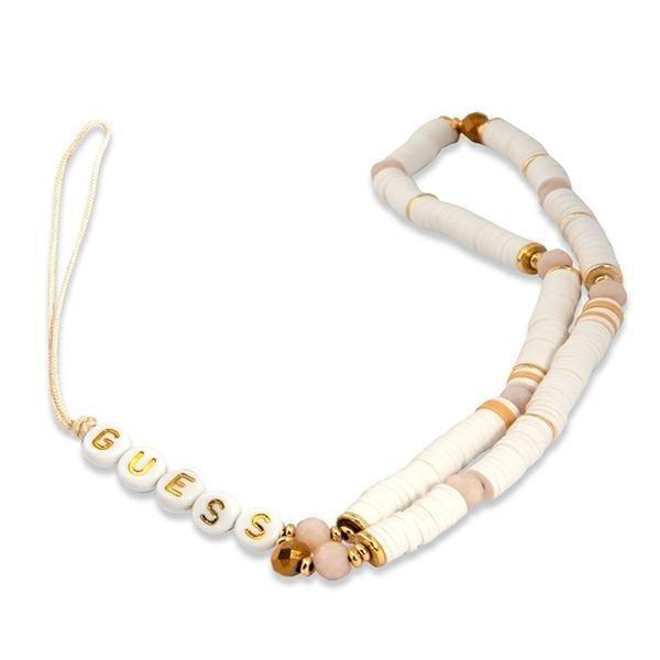 Guess Mobile Strap Heishi Beads - Hvid