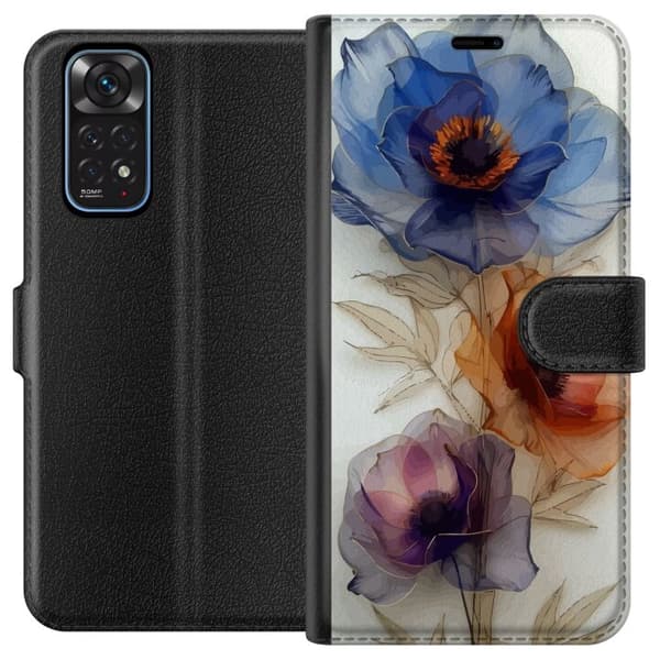 Plånboksfodral till Xiaomi Redmi Note 11 med Silkesblommor