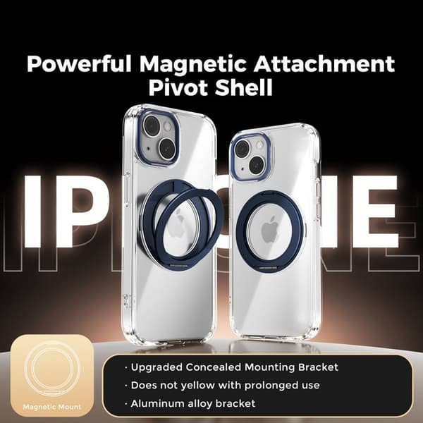 ABEEL Q-LUCK Mobilskal till iPhone 13 Shockproof Rotating Kickstand Blå