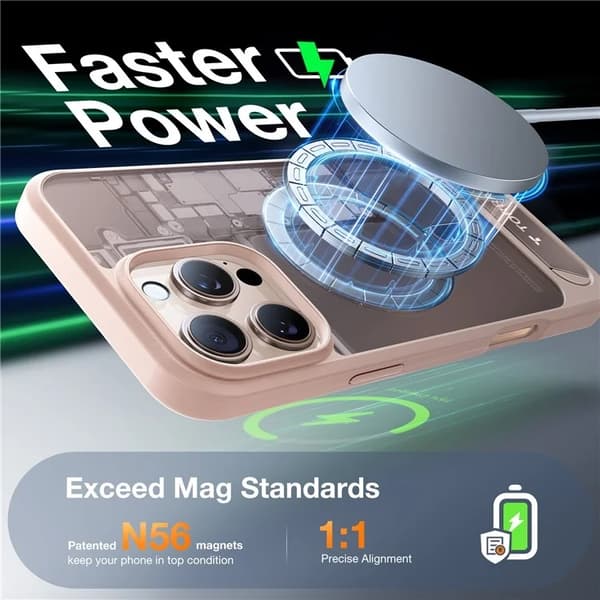 TORRAS Mobilskal till iPhone 16 Pro Max Magsafe Kickstand - Guld Guld