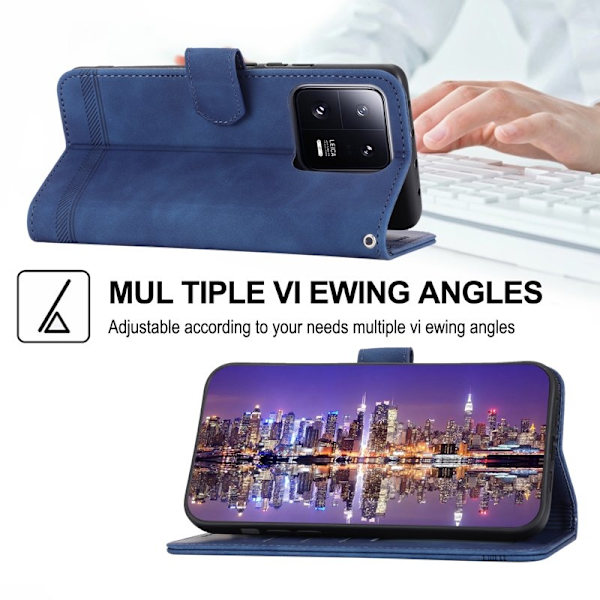 DIERFENG DF-03 Plånboksfodral för Xiaomi 13 Pro 5G Konstläder - Blå