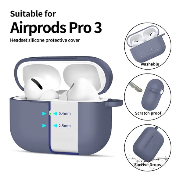Tech-Protect Apple Airpods Pro 3 Etui Silikone Krog - Babyblå Blå