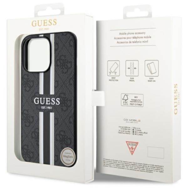 Guess iPhone 13 Pro Max Mobilskal MagSafe Printed Stripes - Svart Svart