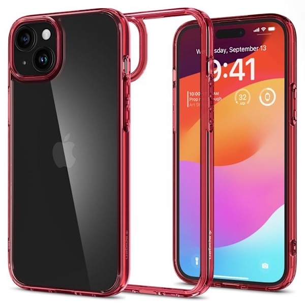 Spigen iPhone 15 Plus Mobilskal Ultra Hybrid - Crystal Röd