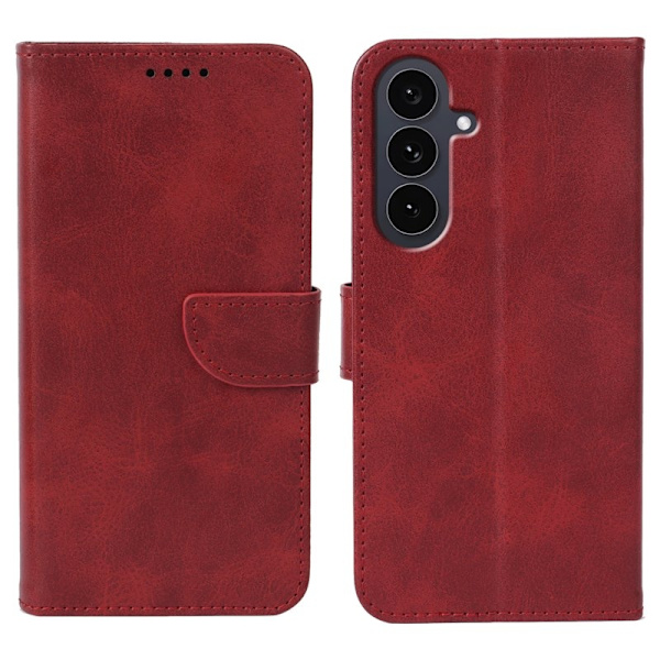 Samsung Galaxy S26 Plus Plånboksfodral Ställ Magnetisk Stängning Konstläder Röd