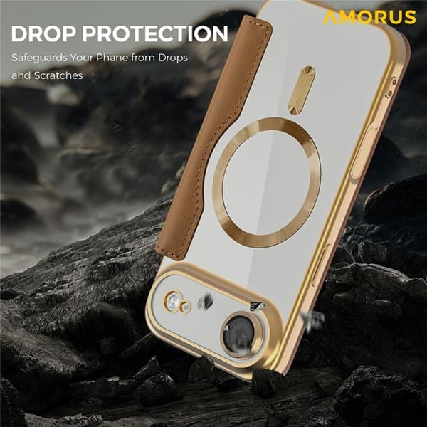 AMORUS iPhone Air Plånboksfodral MagSafe RFID-Skydd - Brun Brun