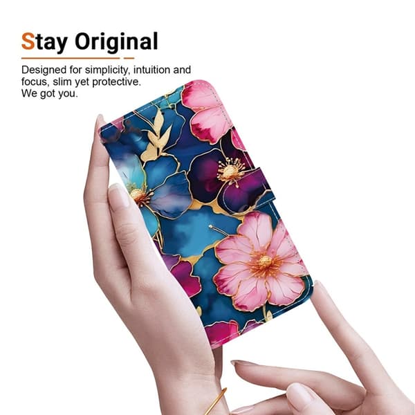 Sony Xperia 10 VII Konstläder Plånboksfodral Pattern Printing - Blåguld Blå