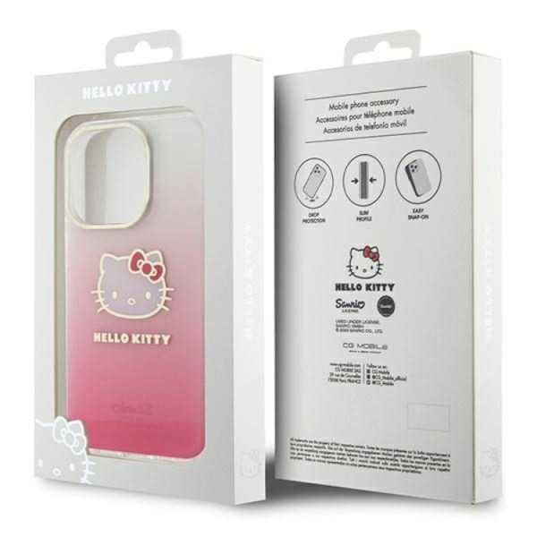 Hello Kitty Telefontaske til iPhone 14 Pro Kitty Head - Lyserød Rosa