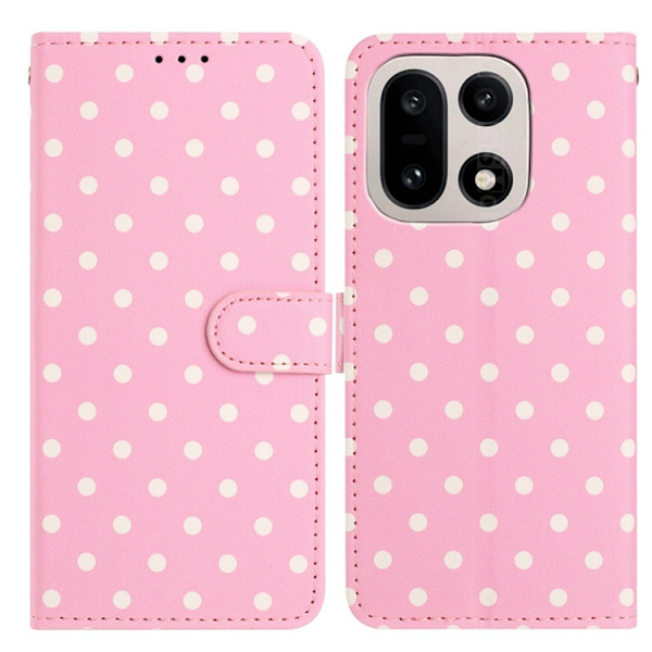OnePlus 15 5G Plånboksfodral Polka Dot Pattern Konstläder Rosa