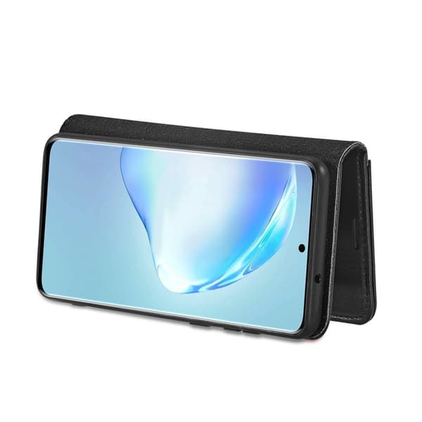 DG.MING Äkta Läder Plånboksfodral för Samsung Galaxy S20 Plus - Svart