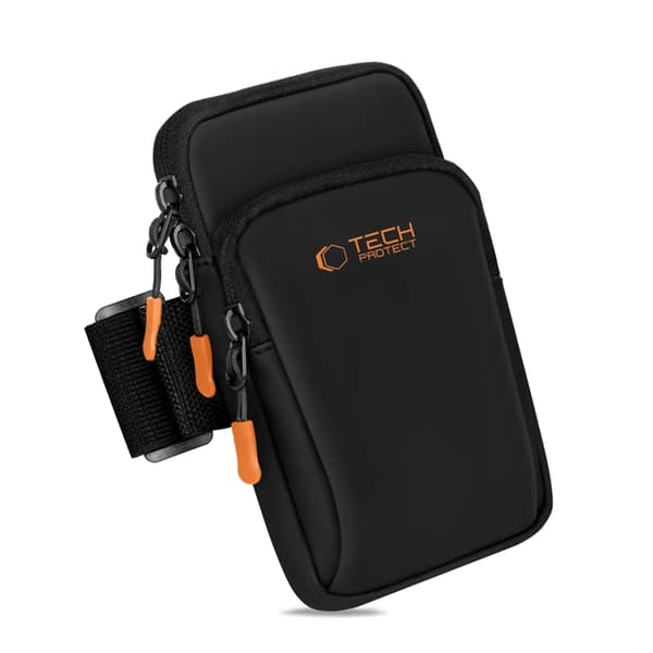 Tech-Protect Universal Sport Armband M7 - Svart/Orange Svart