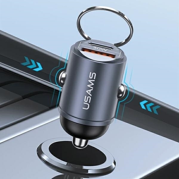 USAMS C38 Billaddare 30W 1xUSB-A 1xUSB-C - Lila