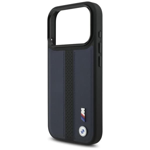 BMW telefontaske til iPhone 17 Pro MagSafe M perforeret stribe logo - Navy Blå