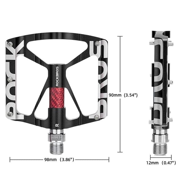 Rockbros cykelpedalsæt i aluminiumlegering - Sort Svart