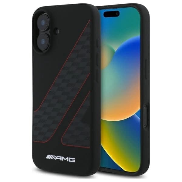 Mercedes Mobilskal till iPhone 16 MagSafe AMG Checkered Flag Black