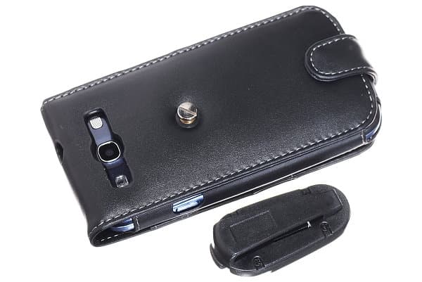 Eksklusivt Ægte Læder flip mobilcover til Samsung Galaxy S3 i9300 Black