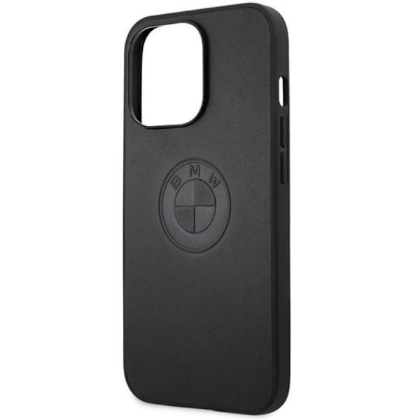 BMW iPhone 13 Pro/13 Mobilskal Läder Embossed - Svart Svart