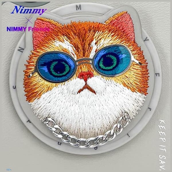 Nimmy Telefontaske til iPhone 16 MagSafe Briller Cool Cat - Grå Grå