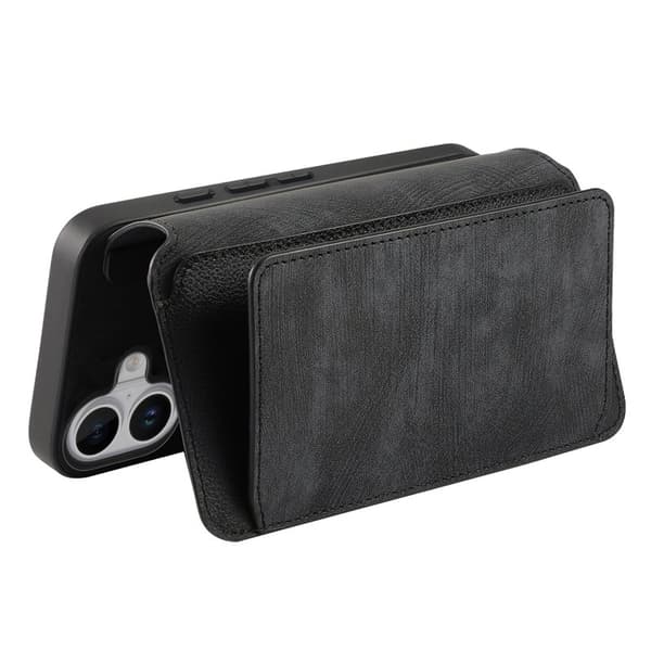 CASENEO MW-02 iPhone 16 Plus Plånboksfodral Konstläder - Svart