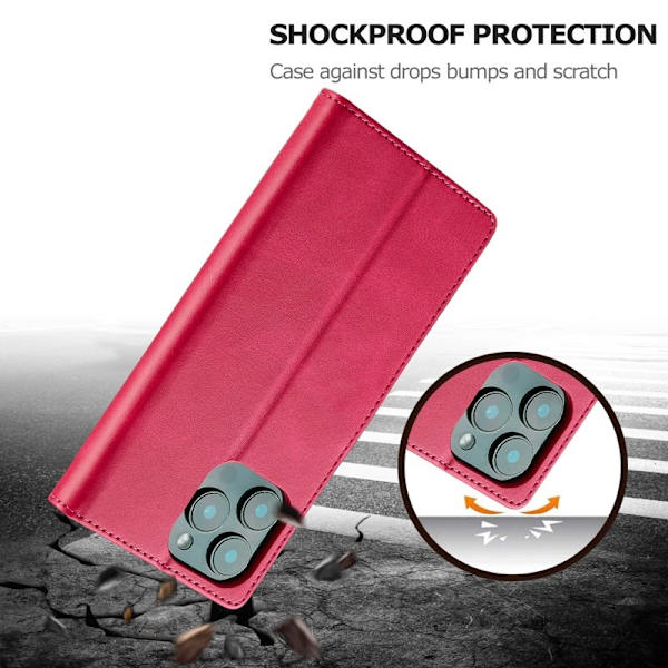 LC.IMEEKE iPhone 16 Pro Max Plånboksfodral Konstläder - Rosa