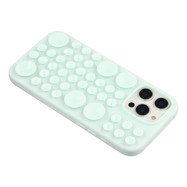 Mobilskal till iPhone 16 Pro Max Sugkopp Silikon med Tygfoder - Grön Grön