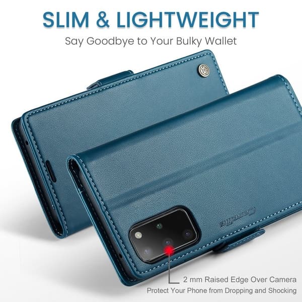 CASEME Plånboksfodral Konstläder för Samsung Galaxy S20 Plus - Blå