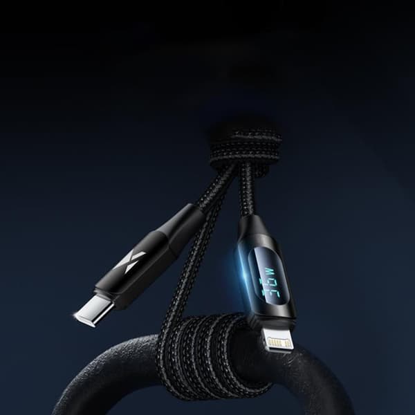 Wozinsky USB C till Lightning-kabel (2 m) - Svart Svart