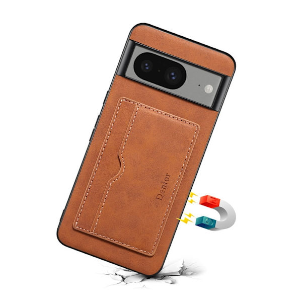 DENIOR Mobilskal till Google Pixel 8 Retro Läder + TPU + PC - Brun